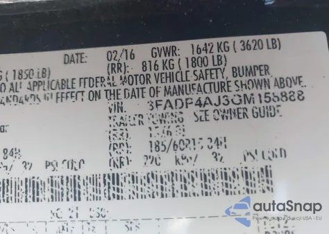 2016 Ford Fiesta S из США, поврежденный, VIN 3FADP4AJ3GM158888